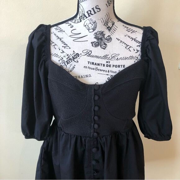 Anthropologie Maeve Puff Sleeve Sweetheart Mini Dress - Picture 5 of 9